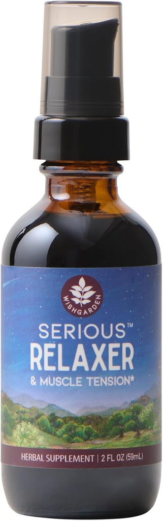 WishGarden Herbs, Serious Relaxer & Tensiune musculară Supliment alimentar, Pump Top, 2 Fl Oz
