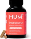 HUM Uber Energy Adrenal Energy Supplement with Ashwagandha Root, Ginseng, B Vitamine, Vitamina B6, B5 și Adaptogens, Suplimente pentru Adaptal Fatigabilitate Suport, 60 Capsule Vegan