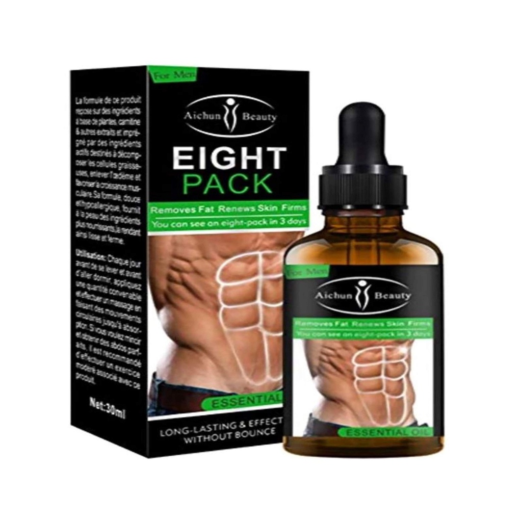 AICHUN BEAUTY opt pachet de ulei esențial abdominal pentru bărbați talie masculină Torso linii netede apăsați fitness Burning Burning musculare Fat Elimină renews pierderea in greutate a pielii Slimming cremă 30ml