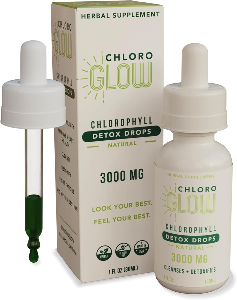 Cloroglow lichid Clorofila de oxigen picături 3000 mg 