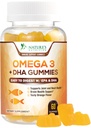 Omega 3 Gume de ulei de pește, inima sanatoasa Omega 3 Gummy Supliment cu înaltă absorbție DHA & EPA, Extra Putere comun & Brain Suport, Delicious Orange Flavor Ulei de pește vitamina naturii - 60 Gumies