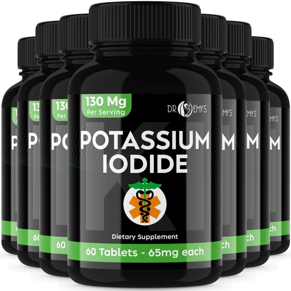 Ioduri de potasiu pastile - 7-Pachet 130 mg Serviri Total 420 Tablete -Dr Emys Iodide de potasiu