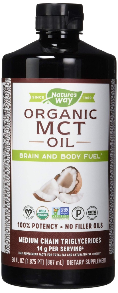 Natura's Way Natura's Mct Oil from Coconut Pure Source, No Filler Oils, 14 G of Mcts Per Serving, 30 Fl Oz (Pachet de 6)