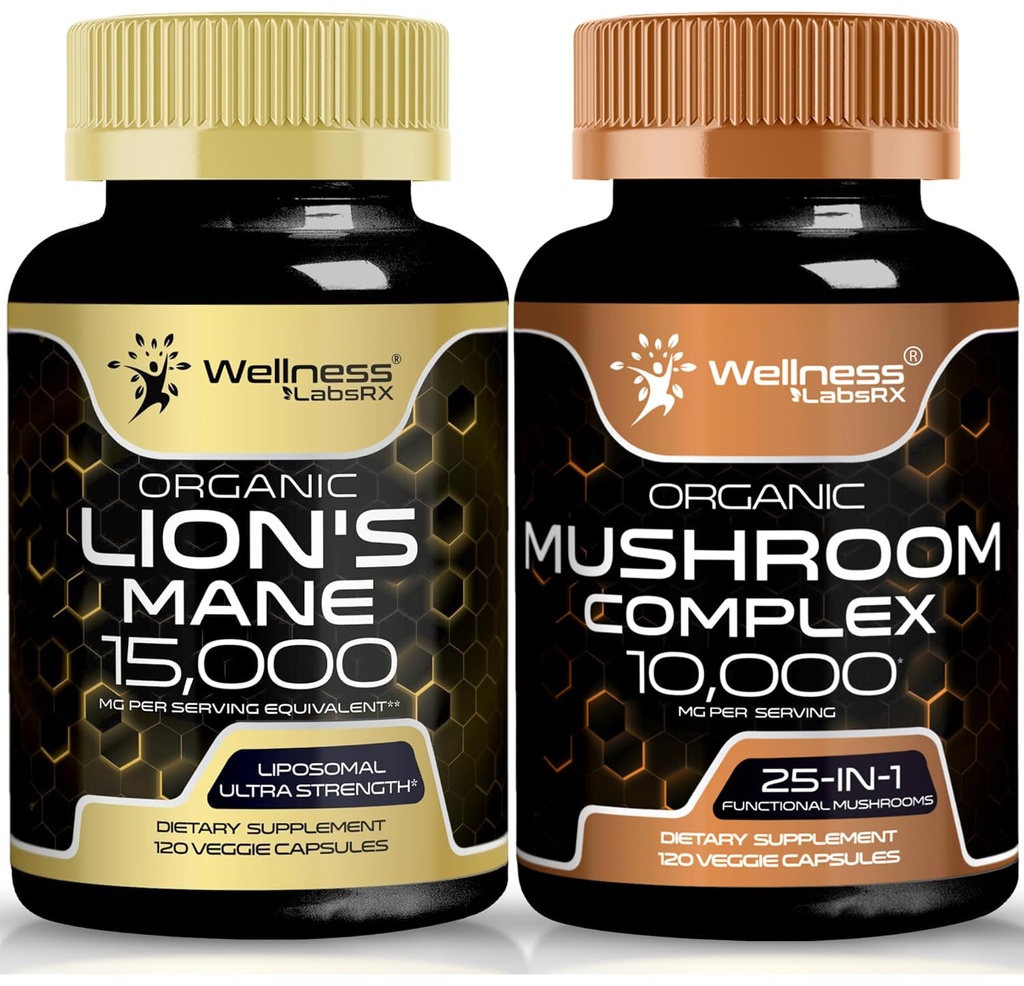 wellness LABSRX Lions capsule suplimentare coamă și capsule de ciuperci
