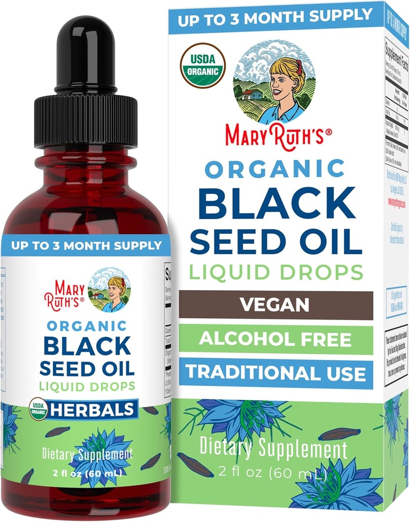 MaryRuth Organics Black Seed Seed Oil Liquid Drops Cold Presed 