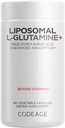 Codeage Liposomal L-Glutamine capsule Supliment - 1000 mg L-glutamină per Serving - 3-Lonth Supply - Livrare lipozomală, Pastile Vegane, Non-GMO, Gluten-Free Amino Acid - 180 capsule