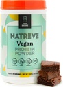 Natreve Vegan praf de proteine - 25g de plante pe bază de praf de proteine cu probiotice și aminoacizi - gluten gratuit Fudge Brownie, 18 Serviri