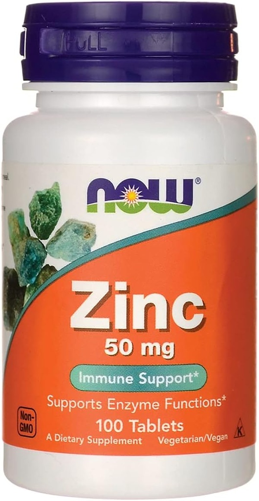 NOW Foods Zinc Gluconate, 100 Tablets / 50mg