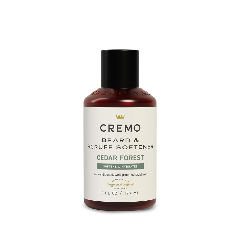 Cremo Cedar Forest Beard & Scruff Softener, Softens și condiții Coarse Păr facial de toate lungimile în doar 30 de secunde, 6 lichid Ounce