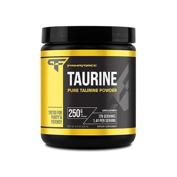 PrimaForce Taurină pulbere, 250 grame - non-GMO & Gluten supliment gratuit