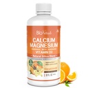 Bio Naturals Calciu si Magneziu Supliment lichid cu vitamina D3 - Formula naturala, Patru tipuri de calciu suporta oase puternice cu absorbtie superioara la pastile - 100% vegetarian - 32 fl oz