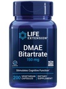 Life Extensie DMAE Bitartrate, Susţine producţia de neurotransmiţători, 6 Month Supply, Gluten-Free, Non-GMO, Vegetarian, 200 Capsule