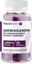 TransformHQ Ashwagandha Gummies 1200mg, 60 Gummies (amestecat Aroma de Berry) - Ashwagandha Supliment de extract de plante - 30 Servings, Gluten Free, Non-GMO