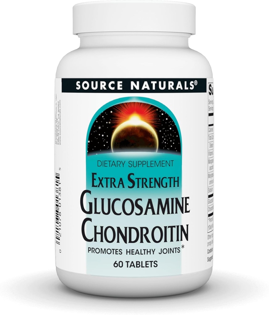 Sursa Naturale Extra Putere Glucosamină Chondroitin, Promovează articulații sănătoase *, 60 comprimate