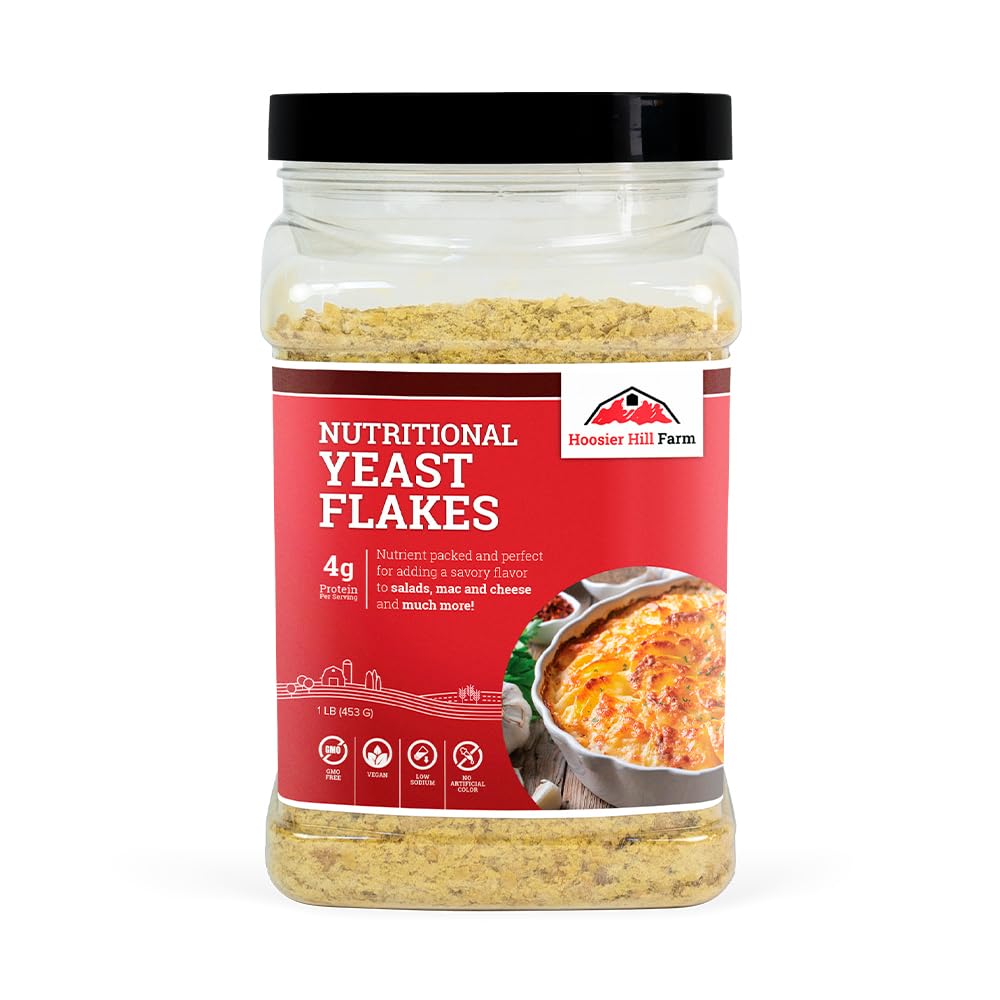 Hoosier Hill Farm Nutritional Yeast Flakes, 1LB (Pachet de 1)