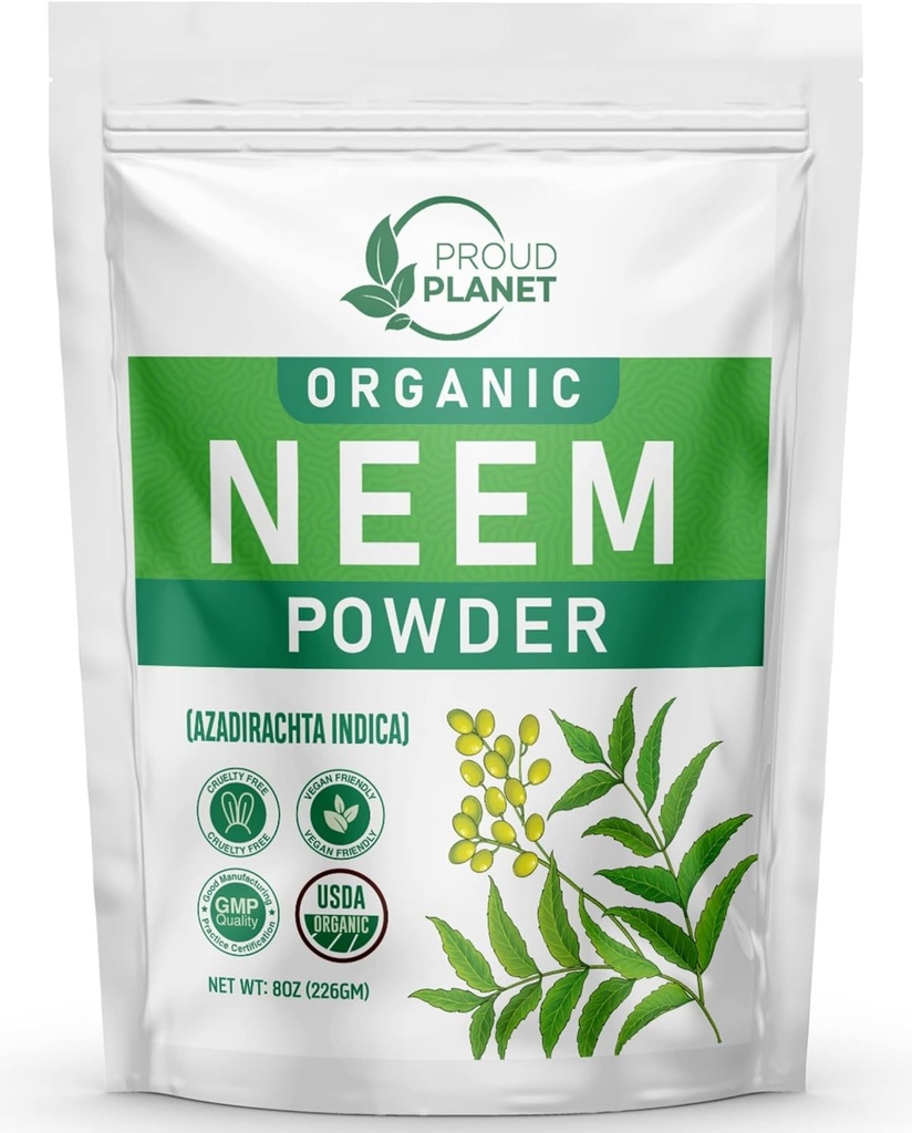 Organic Neem Leaf Powder for Skin, Hair and Blood 8oz (226g) 