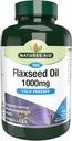 Naturas Aid Flaxseed Oil 1000mg Cold Pressed (Omega 3, 6 + 9) 180 capace. Potrivit pentru vegetarieni.