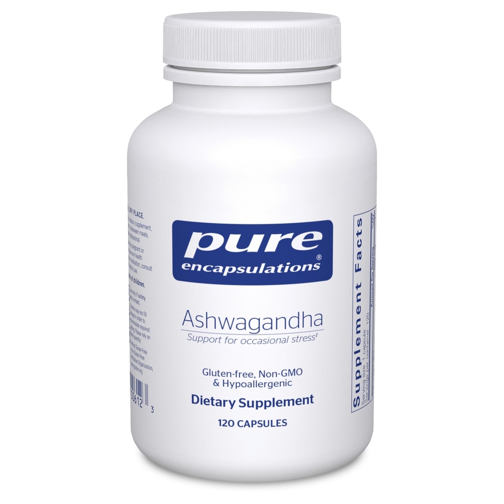 Pure Encapsulations Ashwagandha - 500 mg extract Ashwagandha - Metabolizare & Stres Support - Immune Support - OMG Free & Vegan - 120 capsule