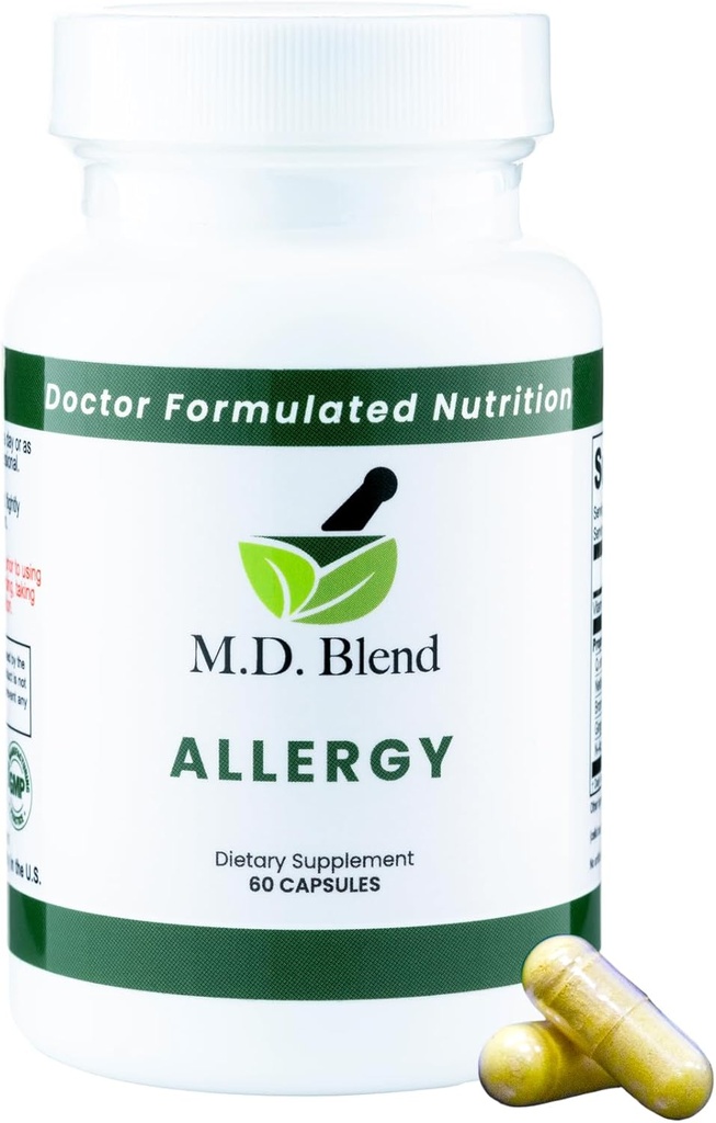 Alergie - Suport cuprinzător pentru alergii sezoniere și wellness respiratorie - Ingrediente naturale - Querbetin, Root Nettle, Bromelain, N-Acetyl L-Cysteine - 60 capsule