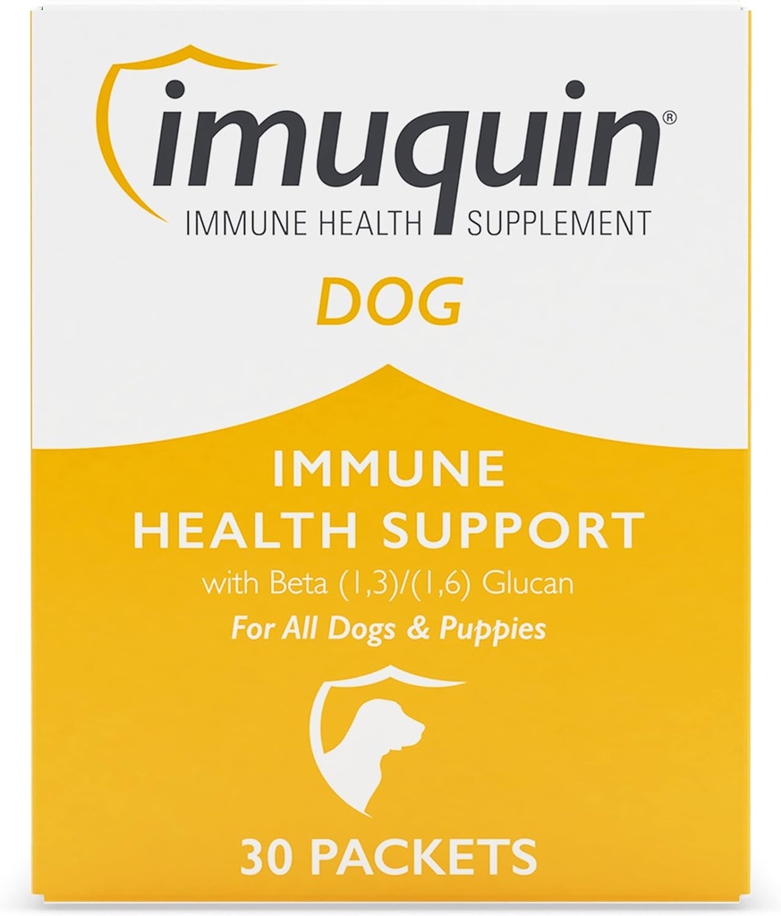 Nutramax Imuquin Immune Health Supplement Powder for Dogs and Puppies - With Beta Glucans, Marine Lipids, Vitamins and Minerals, 30 Packets