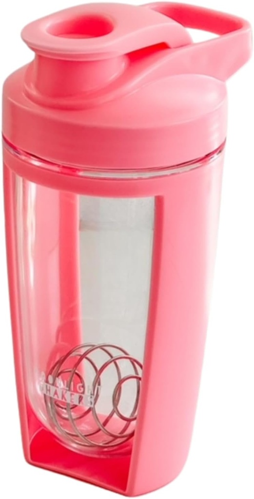 Moonlight Makers Cute 16 oz Proteine Shaker Sticla cu otel Whisk Ball - Leakproof, Spălător de vase în condiții de siguranță sticla de gimnastică, Shaker Cups pentru Shakes de proteine și Preworkout băuturi Mixer Cupa, Cadouri de fitness - roz