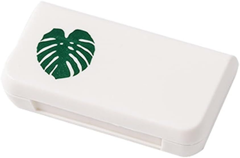 SagaSave Travel Pill Case 3 Compartiments Portable Pilula Caz rezistent la praf și umiditate-Proof Daily Pilula cutie de pastile mici pentru vitamine, ulei de pește, suplimente (Turtle Leaf)