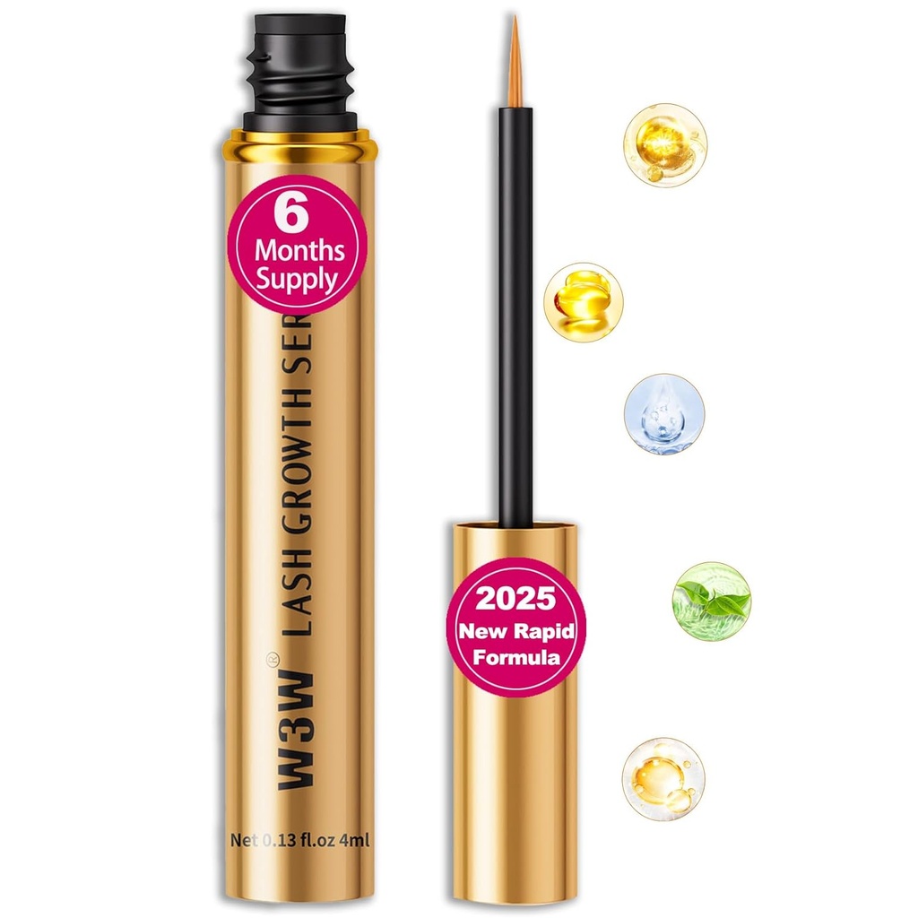 Ser Lash, 2025 Upgraded, Ser de creștere rapidă a genelor pentru mai puternic, Lashes mai sănătos, Ser de creștere Eyebrow, Ingrediente naturale (Upgraded Lash Surem)