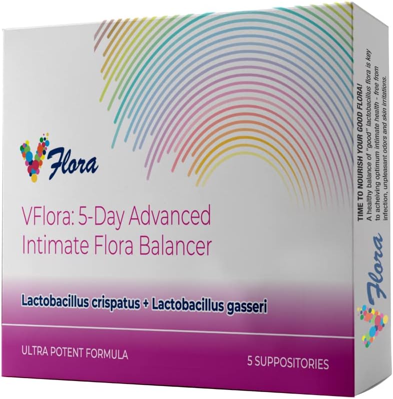 VagiBiom 5-Day Vflora (L Lactobacillus crispatus + L. gasseri) to Balance Intimate Flora. Nurish si Nurture Flora buna pentru sanatatea pielii. Ultra Potent 100% Vegan natural (5 supozitoare)