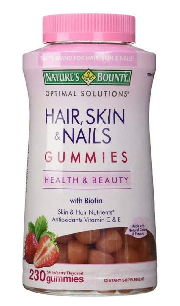 Nature's Bounty Hair Skin and Nails, 230 Gummies, 230 Count (Pachet de 1)