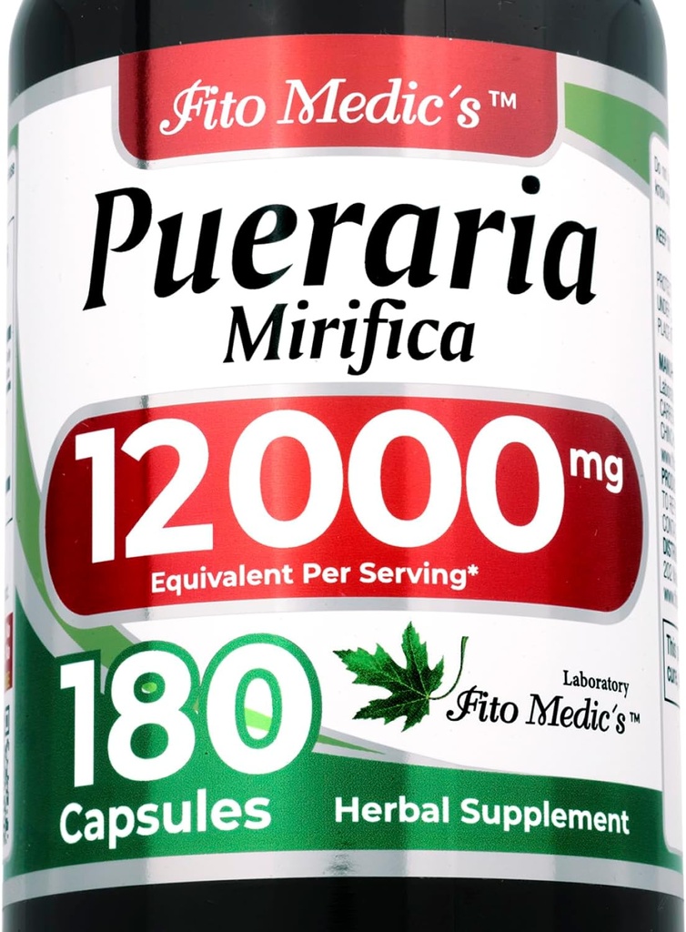 FITO MEDIC'S Lab | pueraria mirifica |180 Capsules | 12000 mg | pueraria mirifica Capsules | Supplement for Women | Concentrate Extract | Ultra high Absorption.