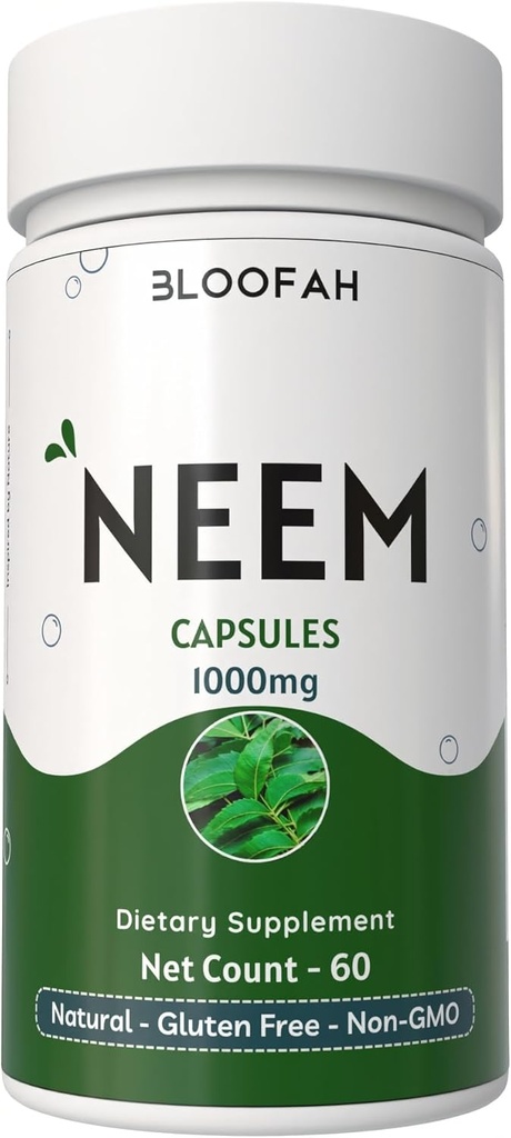 Neem Leaf Capsule 1000 mg Powder Azadirachta Indica Suplimentul Herbal 