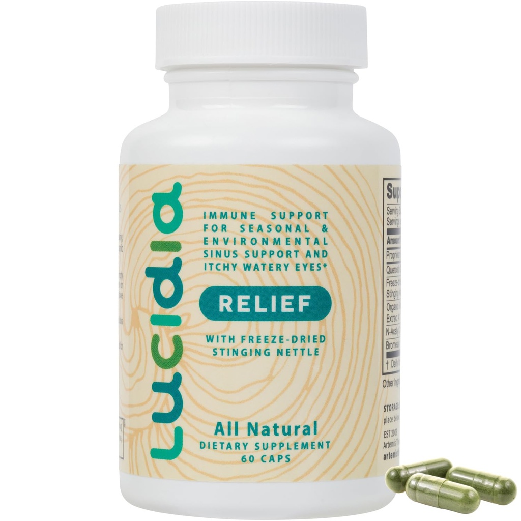 Lucidia Quercetin cu NAC, Bromelain, Reishi & Stinging Nettle - Suport imunitar & Wellness sezonier - Practiciator Formulat, supliment non-drowsy, 60 capsule
