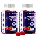 Melatonină fără zahăr Vitamatic 30mg per Gummy - 60 Serviri - 60 Gume vegetariene - Supliment de formare non-habit (60 Conte (Pachet de 2))