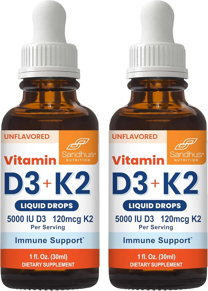 Sandhu's Vitamina D3 K2 picături pentru adulţi 