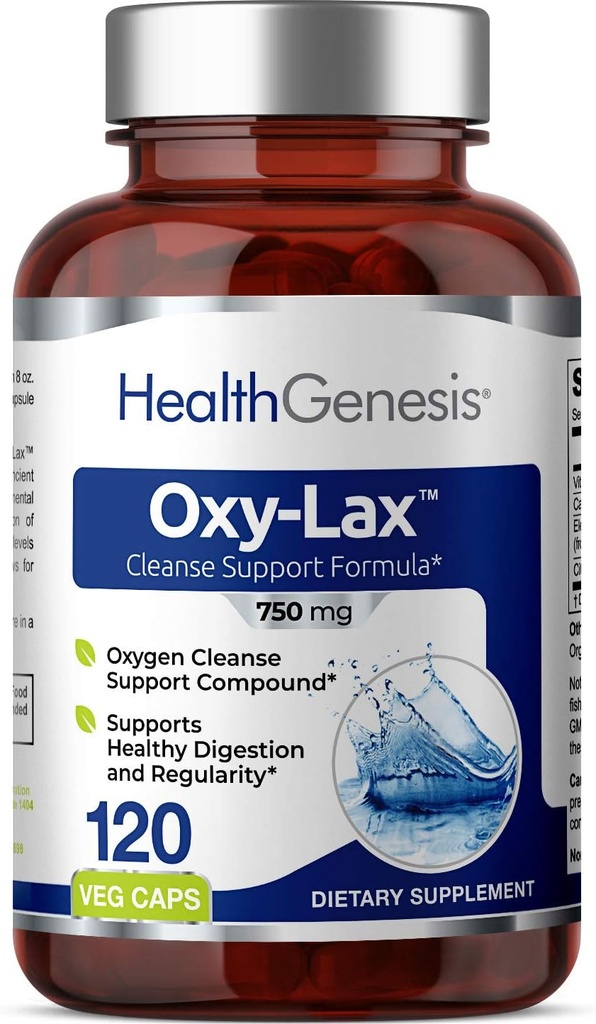 Oxy-Lax 750 mg 120 Vcaps - Oxid natural de magneziu Oxigen pe bază de Colon Cleanse Gentle Laxative Supports Healthy Digestive Tract Regularity