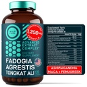 Fadogia Agrestis si Tongkat Ali Supliment - 600mg Fadogia Agrestis pentru barbati, 500mg Longjack Tongkat Ali, Ashwagandha Maca Fenugreek Complex - Putere musculara, energie, suport de mood - 120 capsule