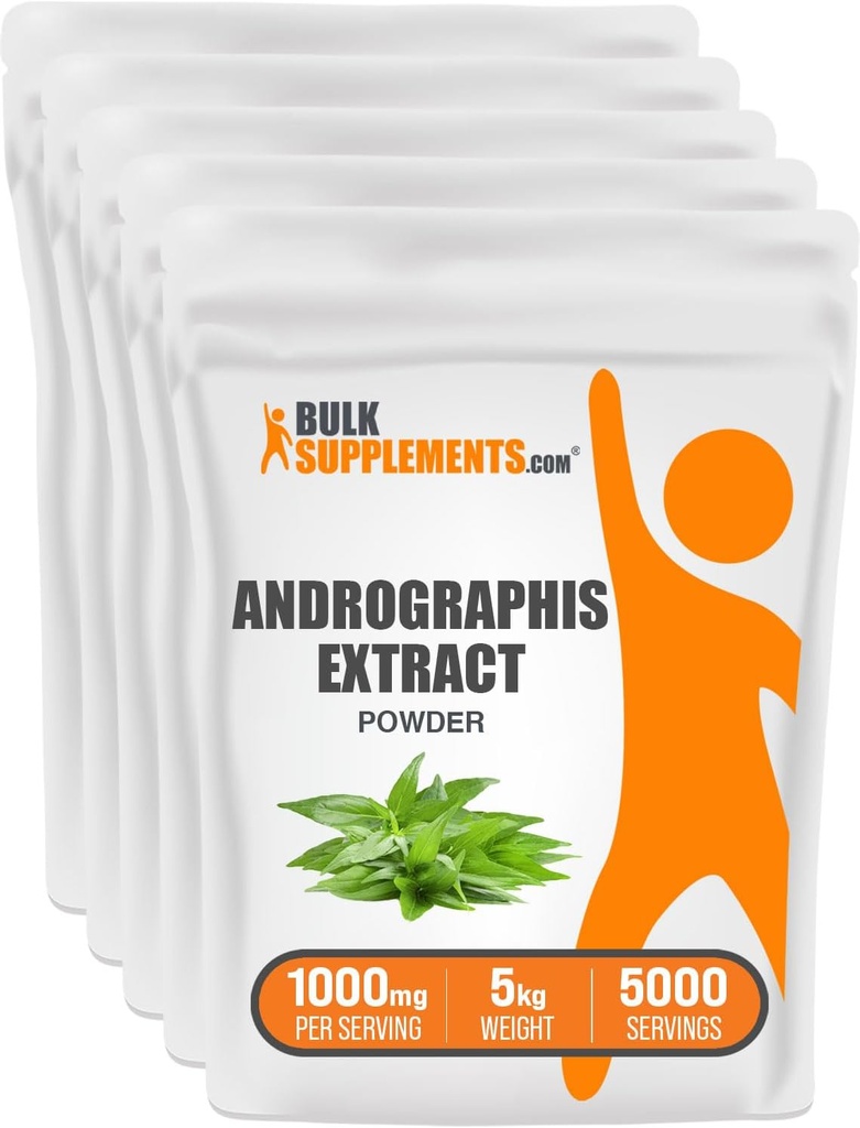 BulkSupplements.com Andrographis Extract pulbere - Andrographis Paniculata, Herbal Supplement, Andrographis pulbere - Gluten gratuit, 1000 mg per Serving, 5kg (11 lbs)