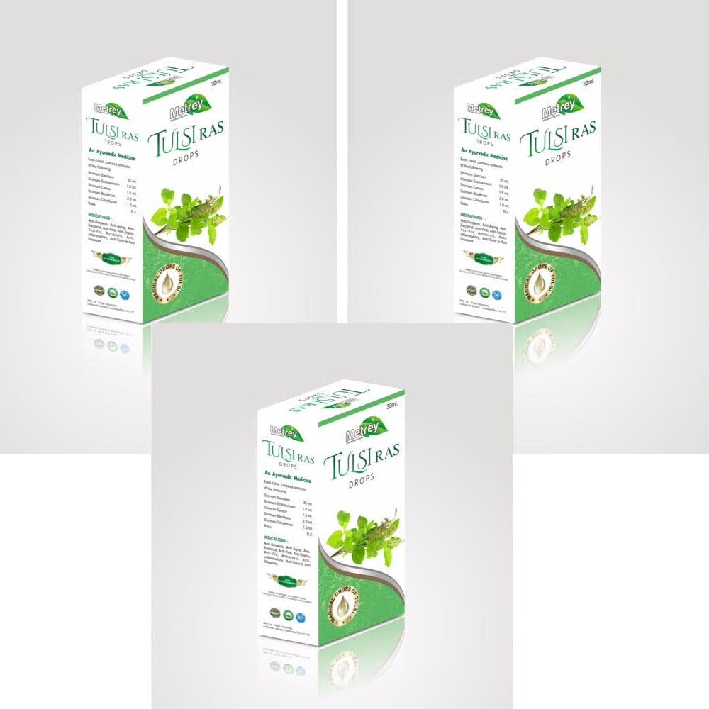 Metrey Tulsi Rasi Drops ambalaj de 3 (3 * 30 ml)