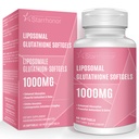 Liposomal Glutatione Softgels 1500MG, supliment redus Glutatione cu vitamina C, o mai bună absorbție, non-GMO puternic antioxidant pentru imbatranire sanatoasa, Detox, Immune Health, 60 Softgels