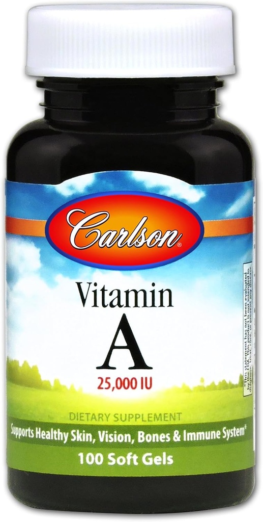 Carlson Laboratories - Vitamina A, 25 000 UI, 100 softgels