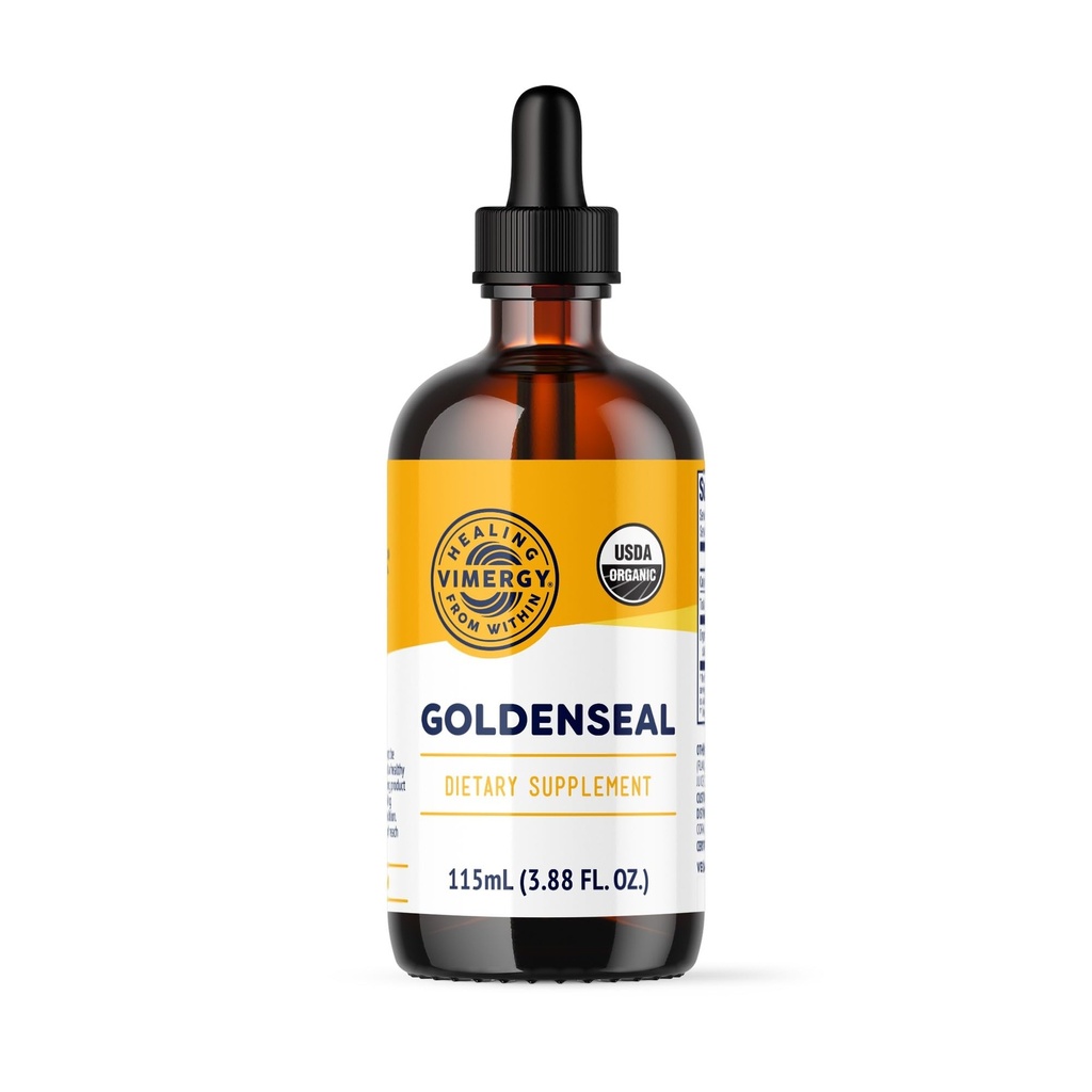 Vimergy Goldenseal Tincture Suplimentul Herbal (57 Servings) 10:1 Extras Echivalent de 2000mg Herbal Echivalență USDA Organic, Vegan, Alcohol-Free Golden Seal picatura mare pentru ceai (115 ml)