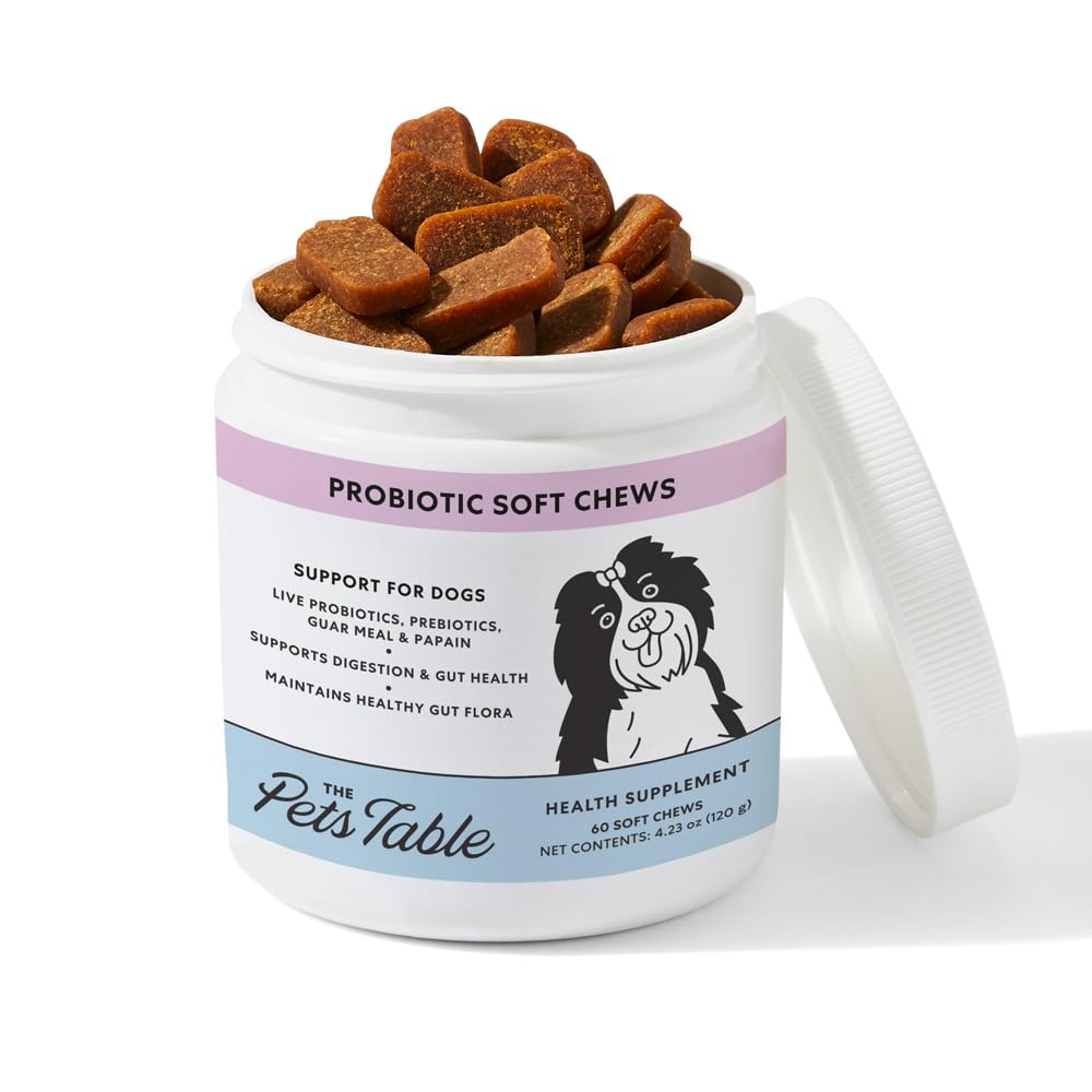 Masă animale de companie Probiotic Soft Chews Duck arovated Gut Health Supliment pentru câini - Dog Digestive Support, 60 Chews