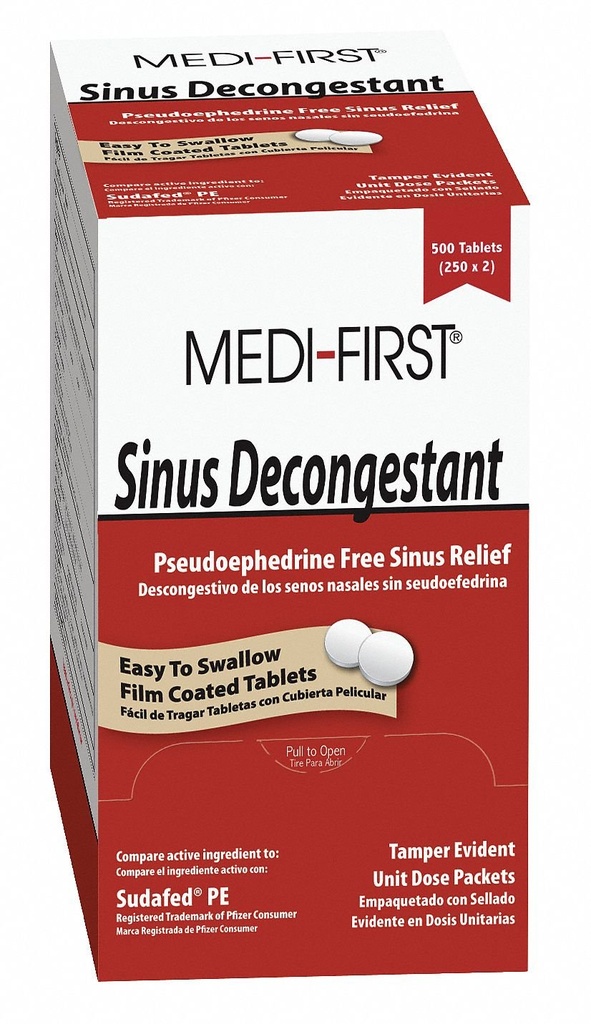 Produse Medique Medi-Primul 80933 Sinus decongestionant, 100-Pachete de 1 (Pachete pot varia) , Roșu