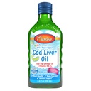 Carlson - Kid Cod Ulei de ficat, 550 mg Omega-3s, Vitamine A & D3, Wild Norvegian, Bubble Gum, 250 ml