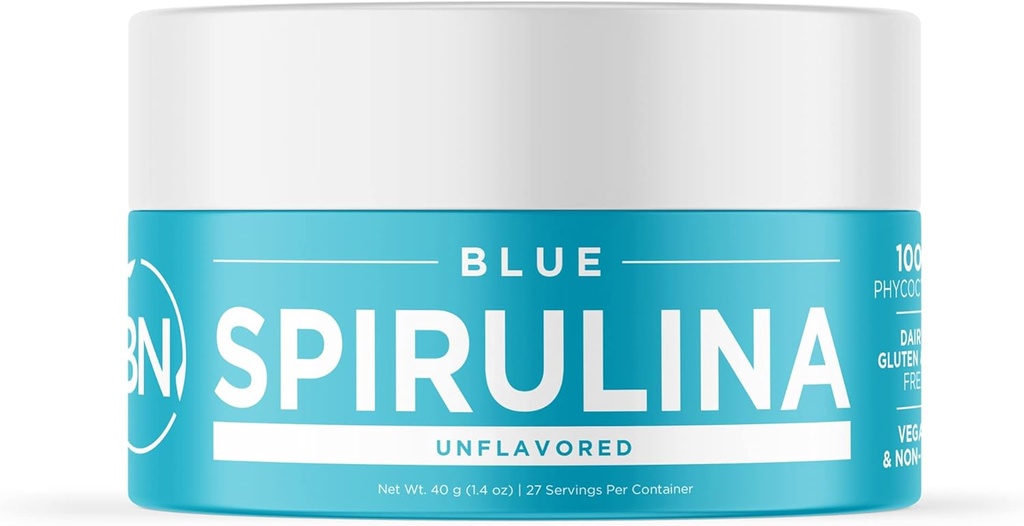 Blue Spirulina Powder Organic - USDA Certified - RAW Nutrient Dense Peste 70% Proteina per Servire - Cea mai pură sursă de proteine Vegan - Superfood - bogat în vitamine și minerale