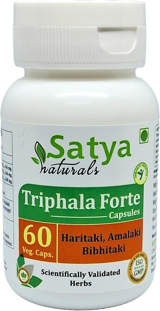 Triphala Forte Capsules 500 mg. 60 Veg. Capsule Amalaki, Haritaki, Bibhitaki Extract Capsule pentru bărbaţi şi femei 