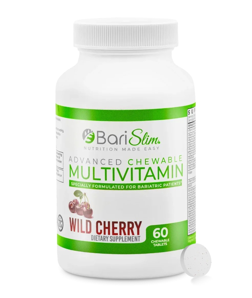 BariSlim Advanced Chewable Bariatric Multivitamine Tablete - Vitamina bariatrica si Suplimentul pentru Chirurgie post-bariatrica inclusiv Bypass gastric si Maneca gastrica