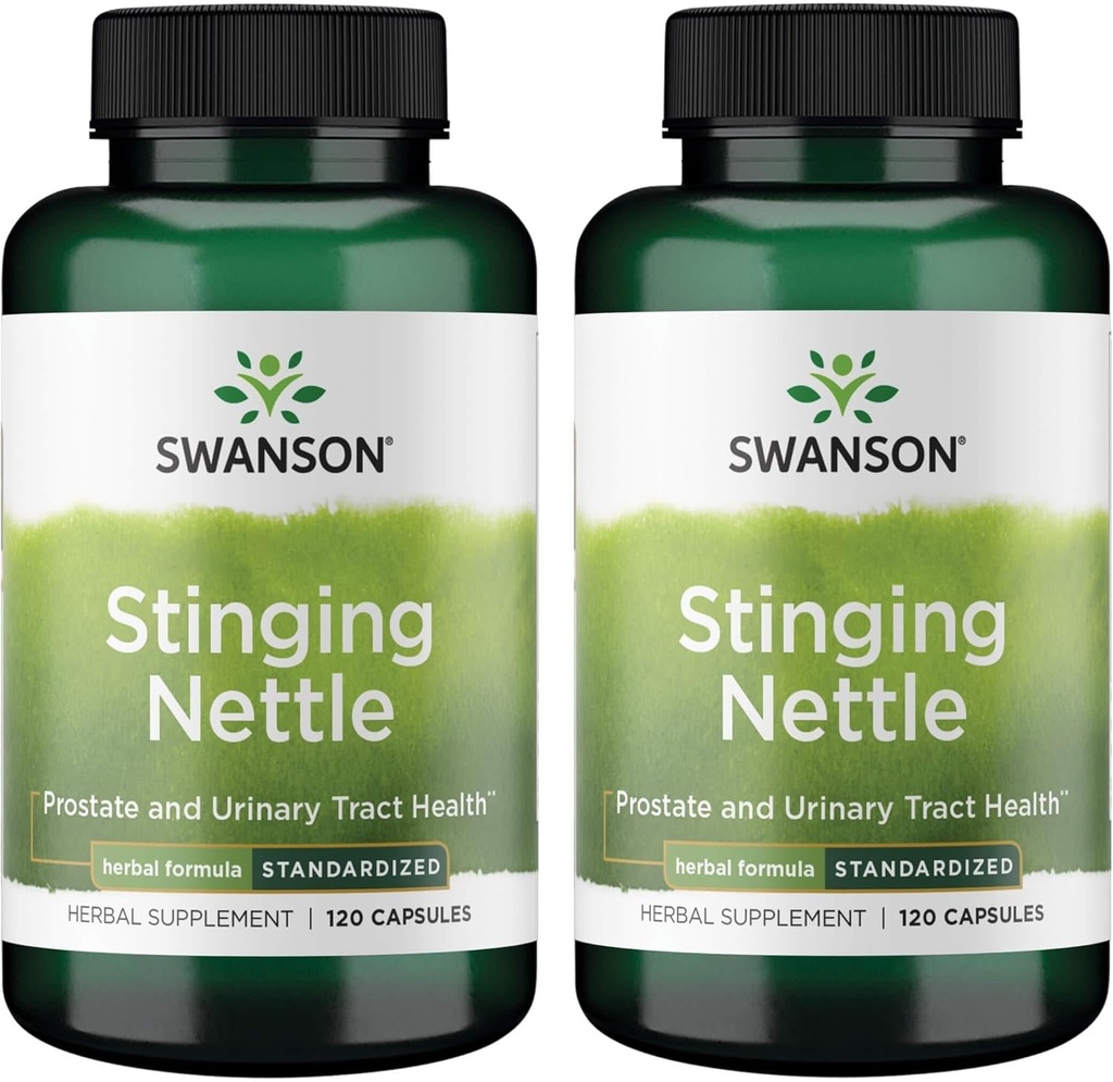 Swanson Stinging Nettles - Suplimentul plantei Protestata de sănătate și tractul urinar de sprijin - Formula naturală de susținere a sănătății respiratorii și a echilibrului lichid - (120 capsule) (2 ambalaj)