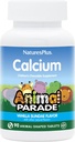 NaturasPlus Animal Parade Calciu, Vanilla Sundae Aromă - 90 Animal-Shape comprimate masticabile - Pachet de 2 - Promovează oase sănătoase - Vegan, Gluten gratuit - 180 Serviri totale