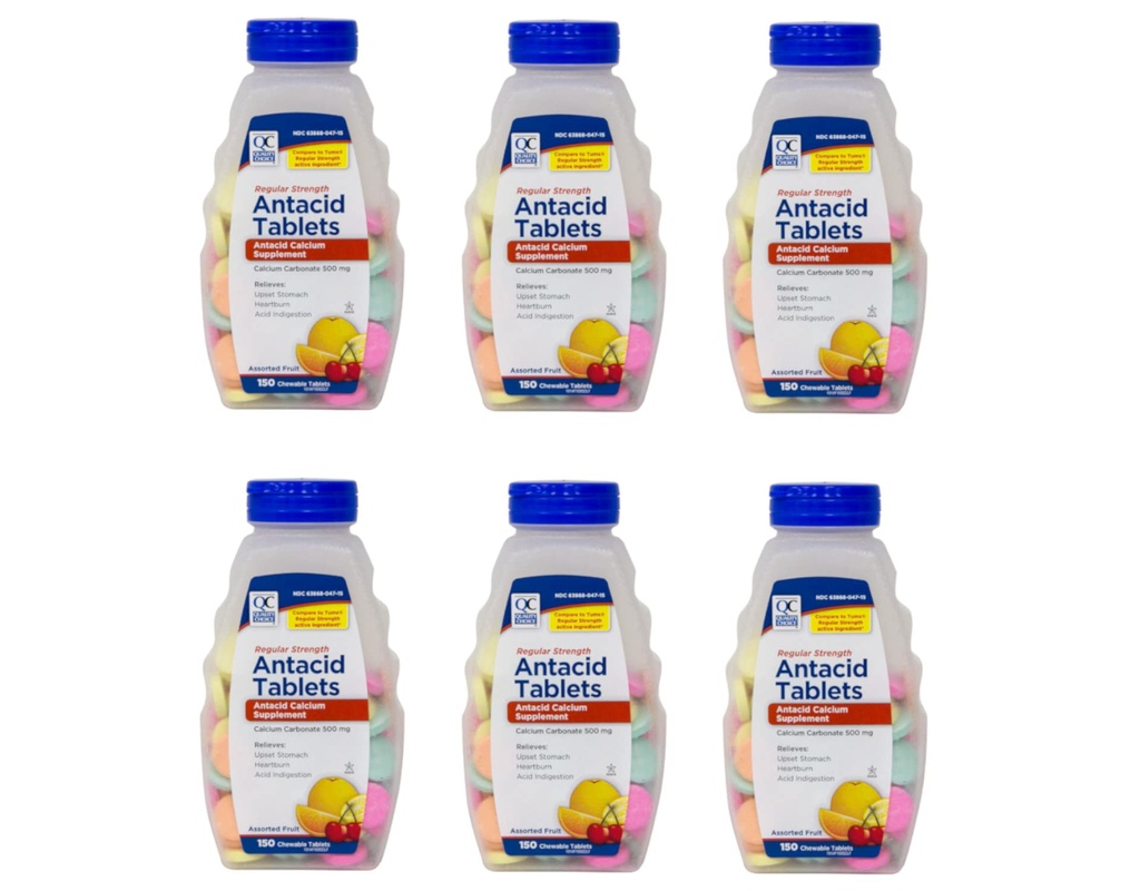Alegerea calităţii Concentraţie regulată Carbonat de calciu 500 mg Antiacide Comprimate masticabile, 150 Număr de comprimate - Cutie de 6